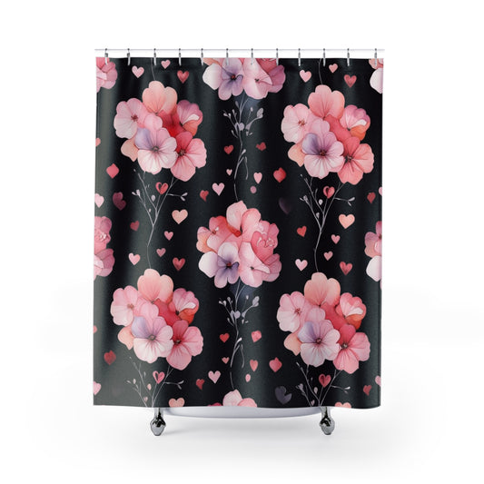 Hydrangea Hearts Shower Curtain